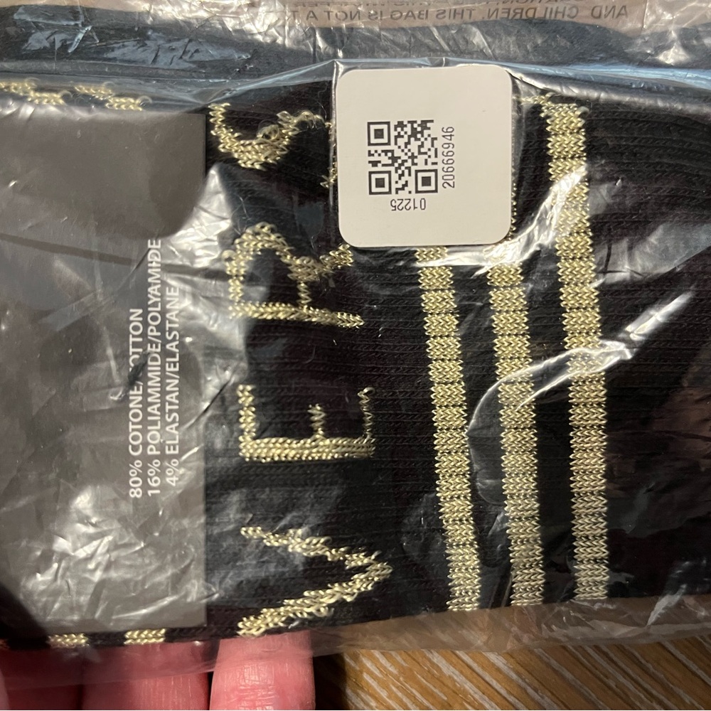 Versace Black and Gold Crew Socks Size Large